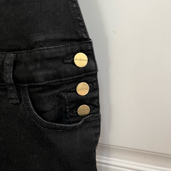 SECOND SKIN OVERALLS High Rise Skinny black cross back XS weworewhat - Picture 5 of 10